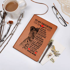 To My Daughter Lion Crown – Leather Journal