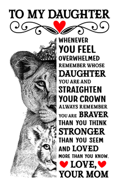 To My Daughter Lion Crown – Leather Journal